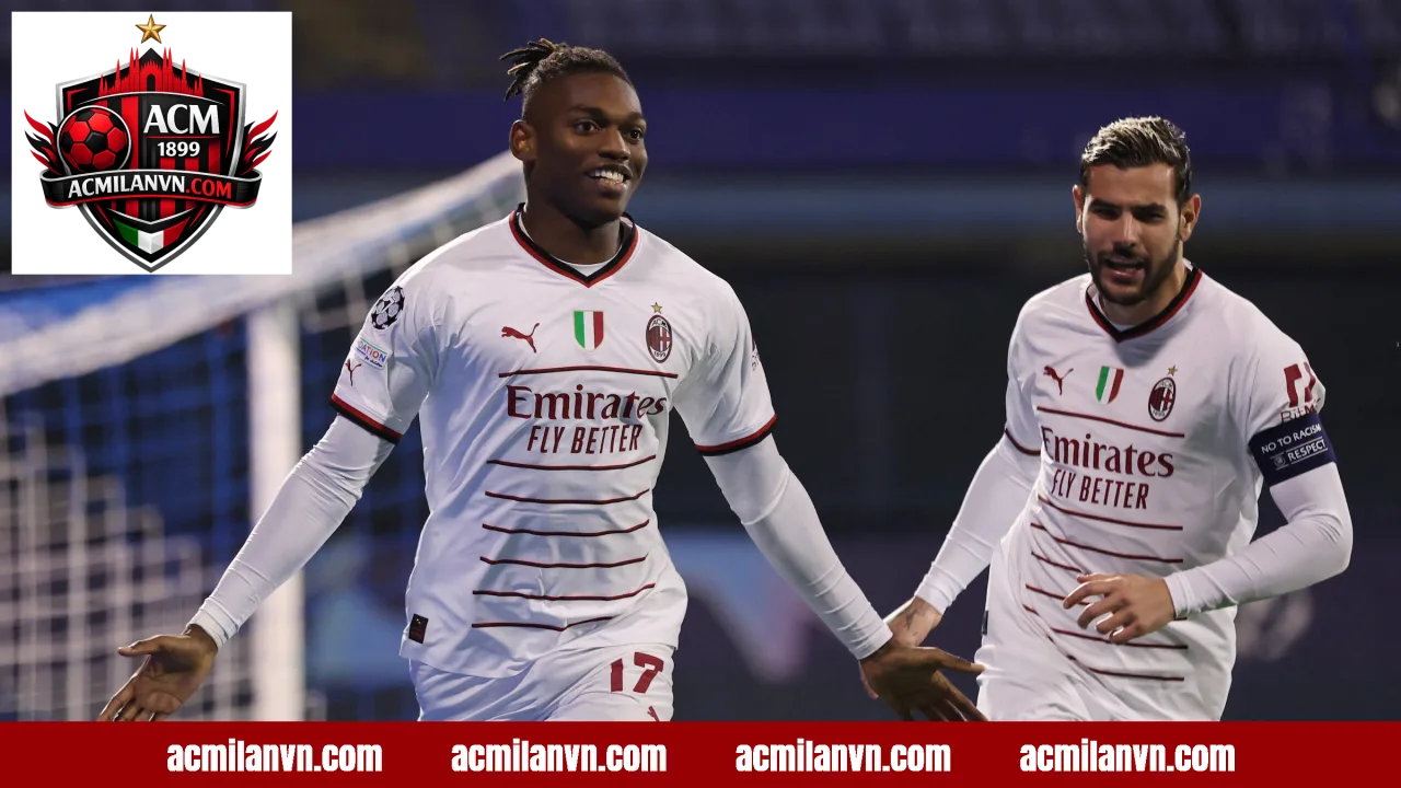Cầu thủ AC Milan thi đấu trong trận thắng Dinamo Zagreb tại Champions League