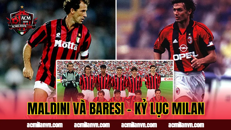 Maldini và Baresi – kỷ lục Milan