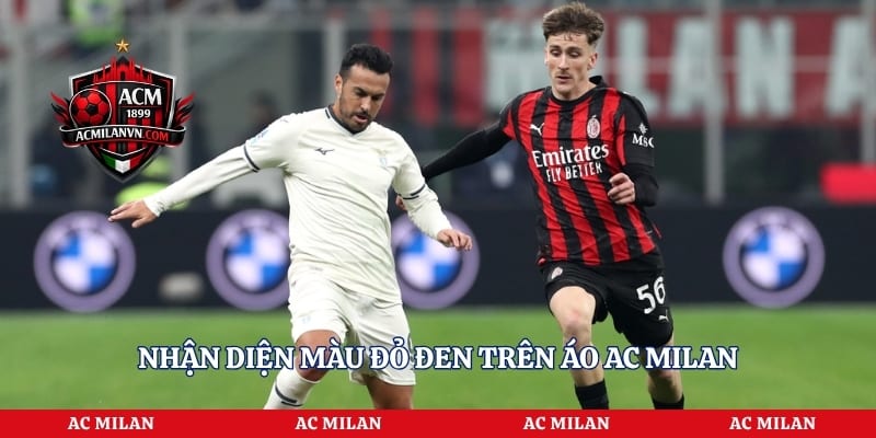 Nhận diện màu đỏ đen trên áo AC Milan